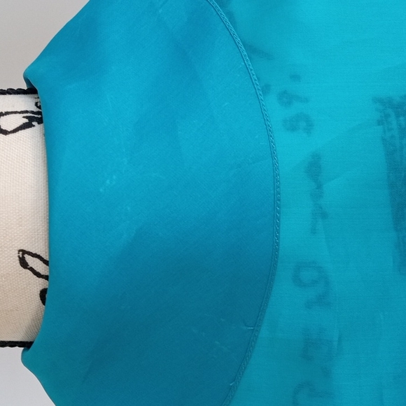 Ralph Lauren purple label women's blouse 100% silk size 6 turquoise color - Picture 9 of 17